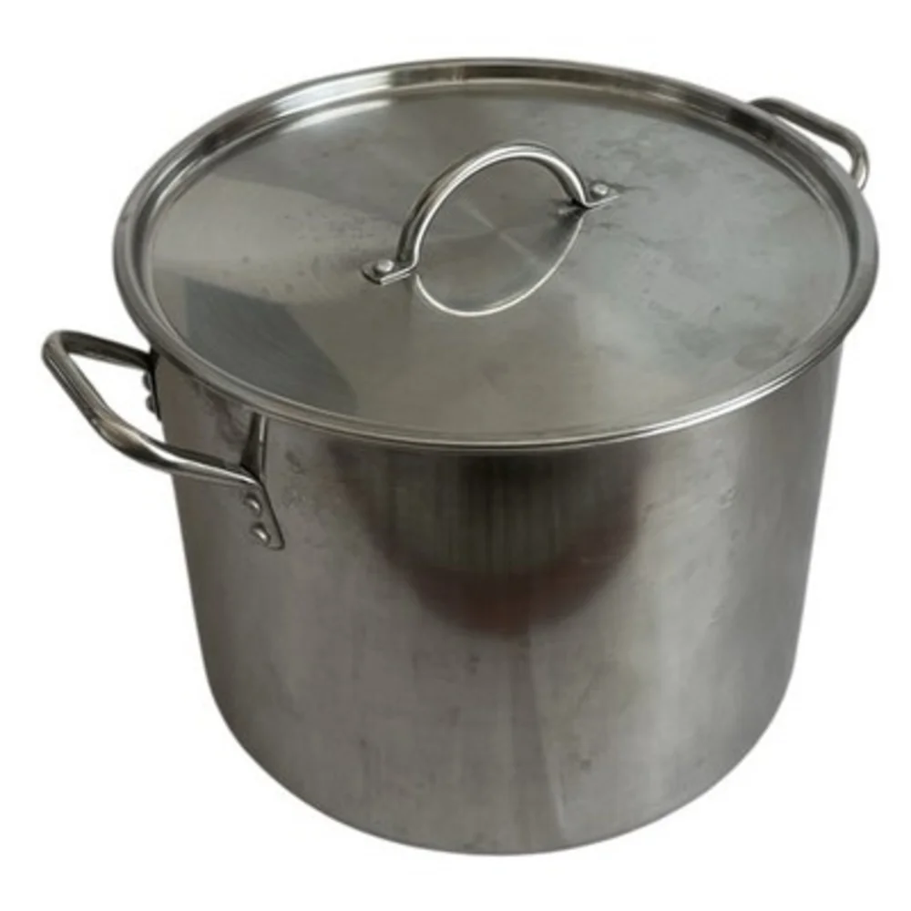 Stainless Steel Stackable Pot W/ Metal Lid Durable Cooking Pan Soup Vintage
